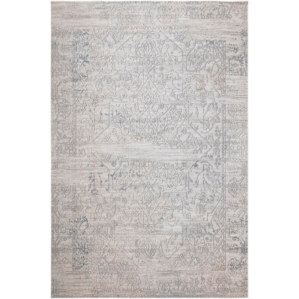 Distressed Phlox Beige Grey Rug