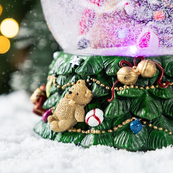 Glitzhome 150mm Christmas Resin Lighted Musical Snowflakes