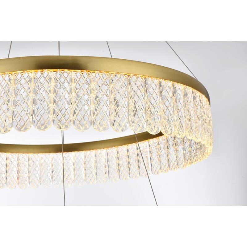 Elegant Lighting 2060G24 Rune 24" Wide LED Ring Chandelier - 3006