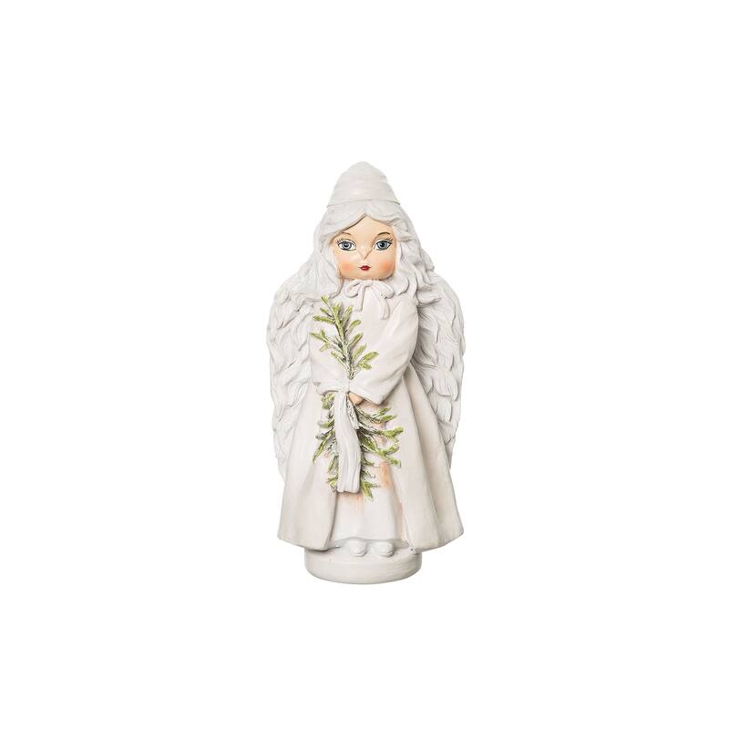 "Helena" Snow Angel Resin Christmas and Holiday Figure Gathered Traditions Joe Spencer Figurine - Multi