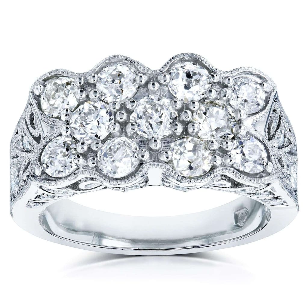 Kobelli 1.84 Carat Natural Diamond Old Mine Cut Platinum Vintage Hourglass Ring (FG/VS-SI1, Certified)