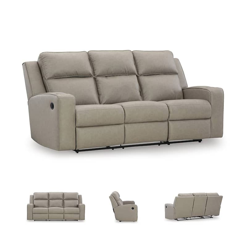 Signature Design by Ashley Lavenhorne Pebble Reclining Sofa with Drop Down Table - 87"W x 42"D x 43"H