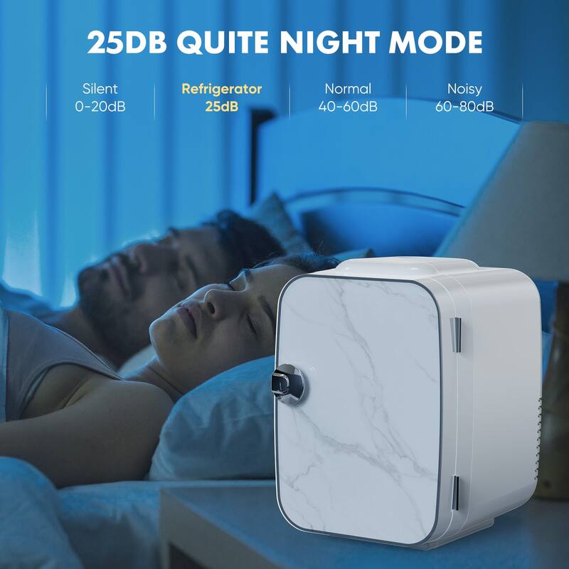 Portable Mini Refrigerator, 4L/6 Can Cooler & Warmer Fridge for Bedroom, Dorm, Car, Office