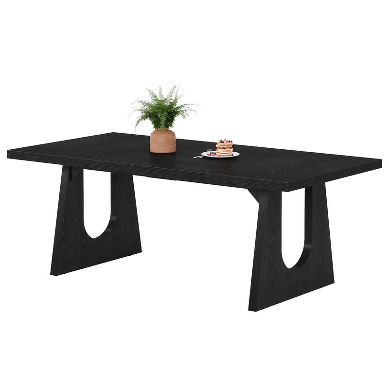 Large Dining Table Wood Oak Rectangular Farmhouse Center Kitchen