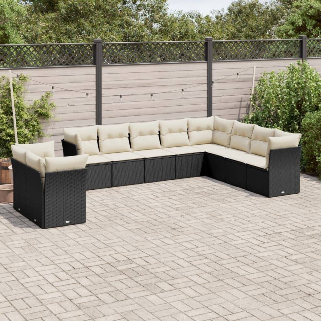 vidaXL Garden Sofa Set Black