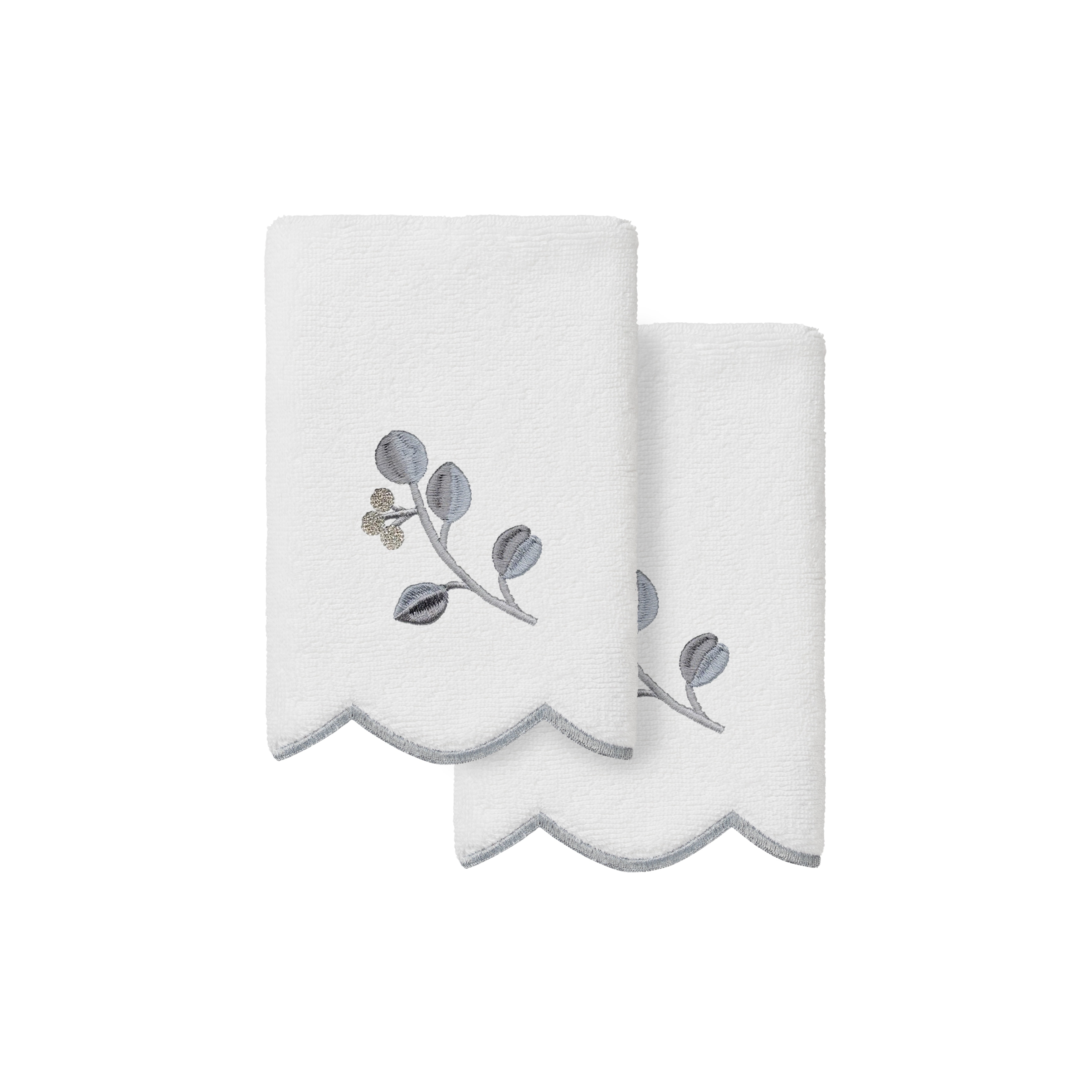 Authentic Hotel and Spa 100% Turkish Cotton WILD BRANCH Scallop Embellished Towel Collection