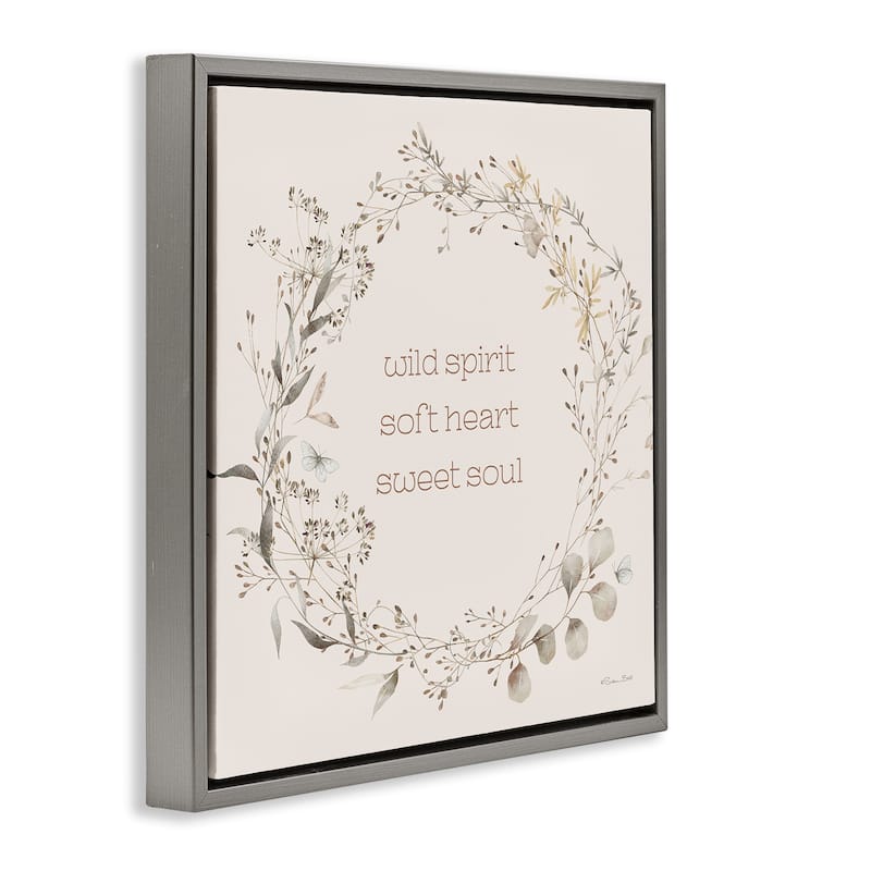 Stupell Wild Spirit Soft Heart Sweet Soul Framed Floater Canvas Wall Art Design By Susan Ball