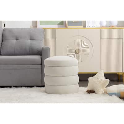 Velvet Round Ottoman Footrest Stool