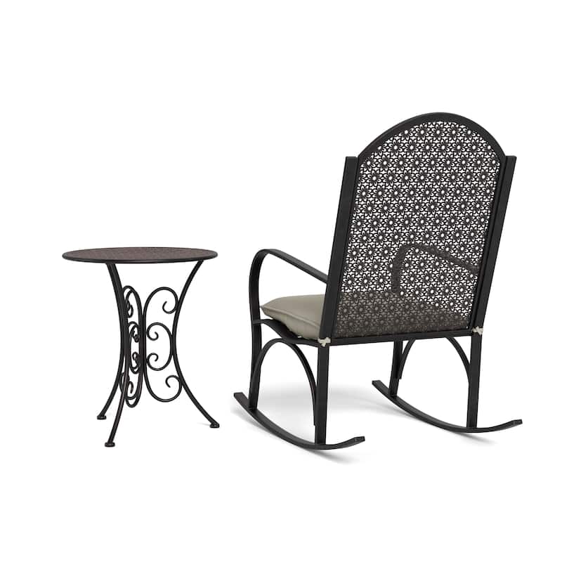 Garden Oiled Copper Metal Rocking Chair Set (2-Piece)