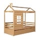 preview thumbnail 16 of 22, Modern Twin Size House Bed Wood Bed With Twin Size Trundle And Solid Construction