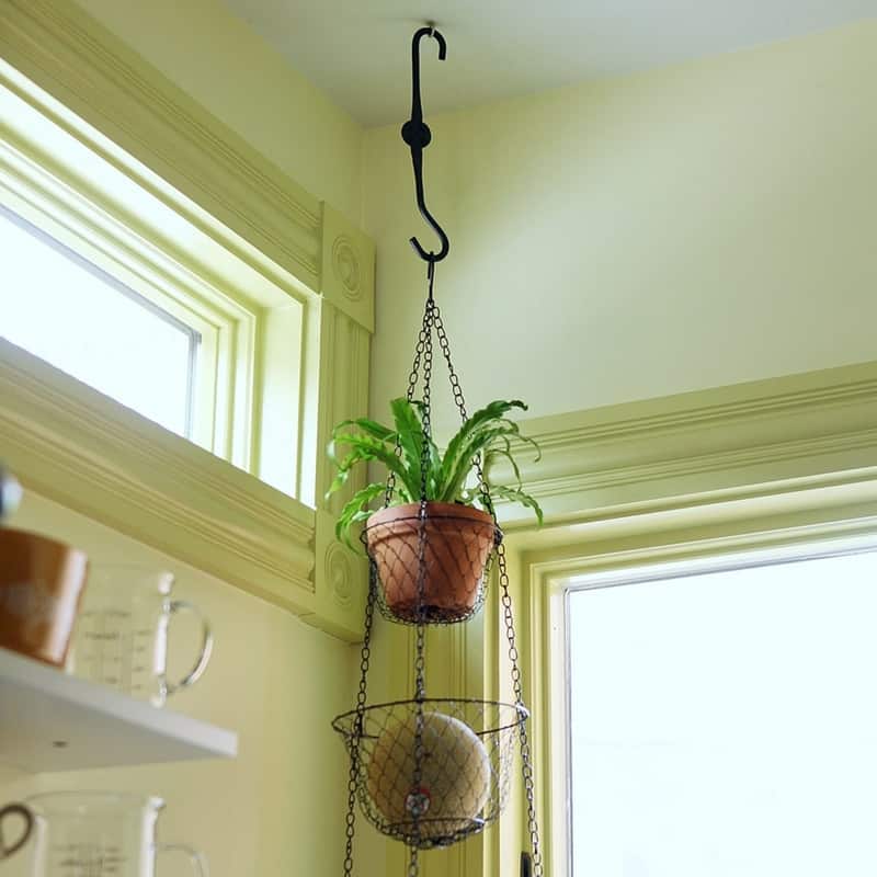 Achla Designs Set of 2 Double Ended Extender Hook Hangers, Black Powder Coat Finish