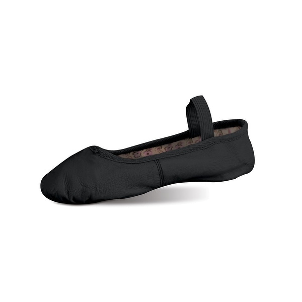 black leather ballet shoes