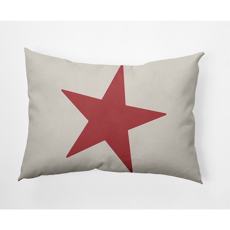 Big Star Nautical Indoor/Outdoor Throw Pillow - Ligonberry Red - 14" x 20"