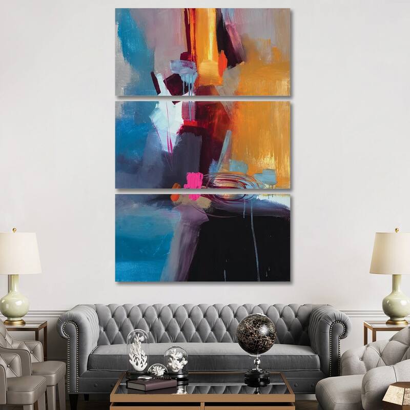iCanvas "Jazzy Abstract VII" by Jane M. Robinson 3-Piece Canvas Wall Art Set