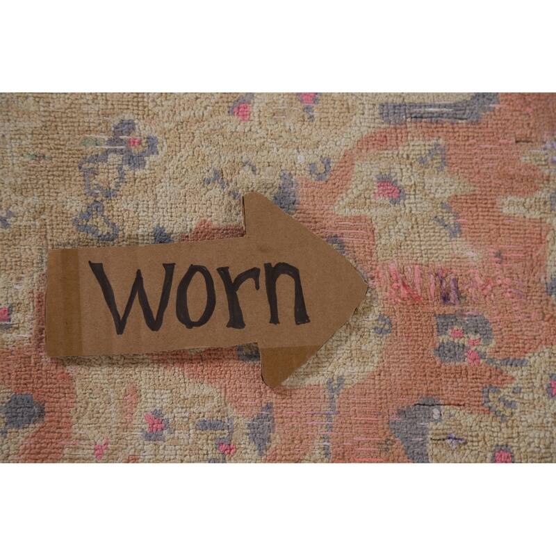 Hand Knotted Oriental 100% Wool Carpet Traditional Floral Coral Mashad Area Rug - 12' 7'' X 9' 3''