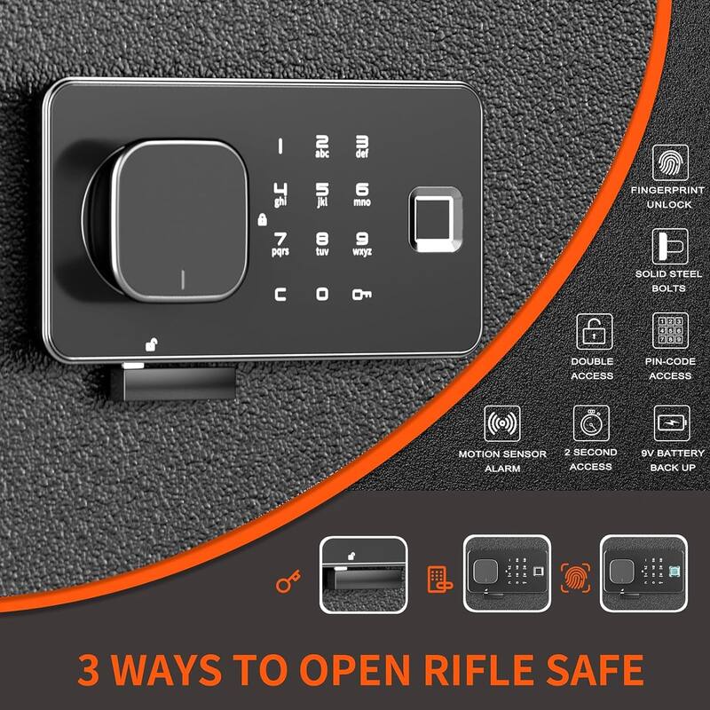 53" Assembled In Wall Hidden Gun Safe Cabinet with 3 Removable Shelves and 1 Adjustable Rack