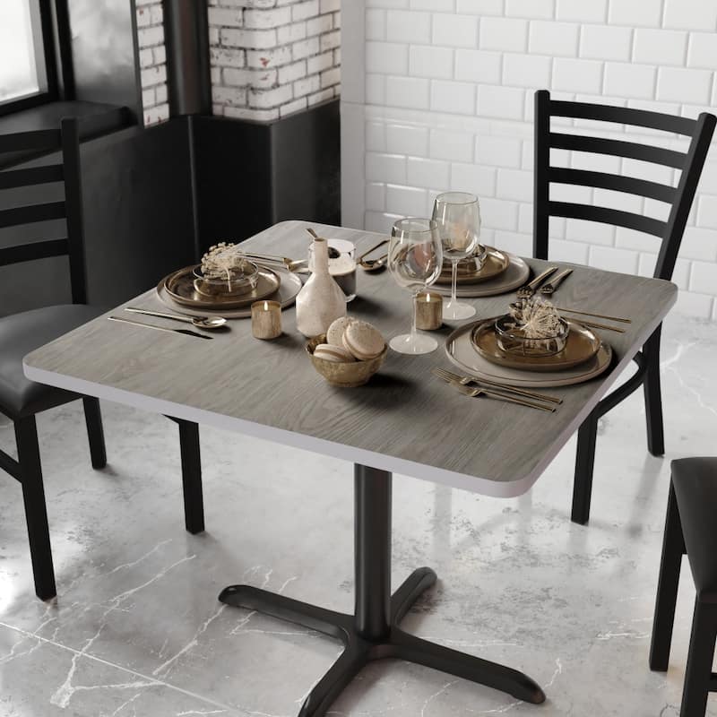 36'' Square Table Top with Reversible Laminate Top - White/Gray