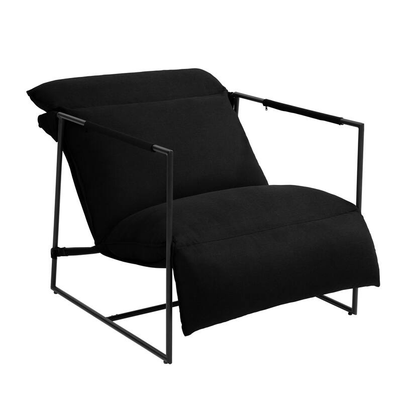 Metal Framed Sling Fabric Accent Chair Set of 2