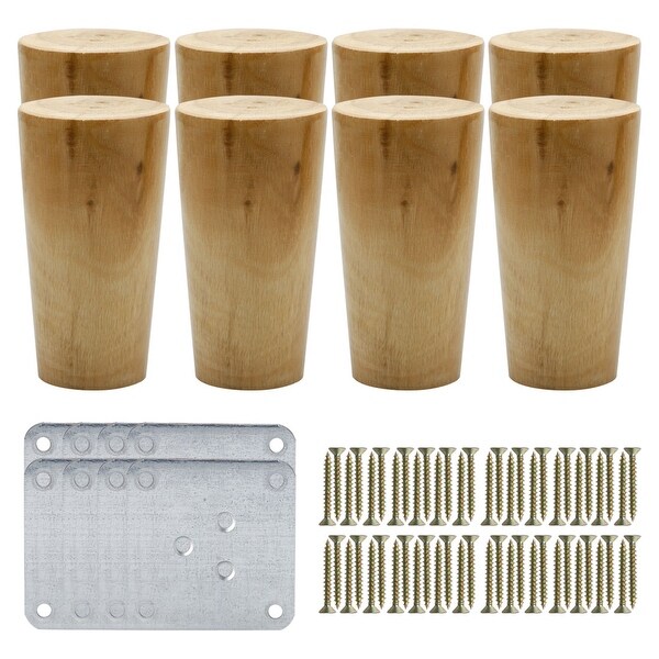 4 Round Solid Wood Furniture Leg Chair Sofa Cabinet Feet 4 Round Solid Wood Furniture Leg Chair Sofa Cabinet Feet Replacement Set