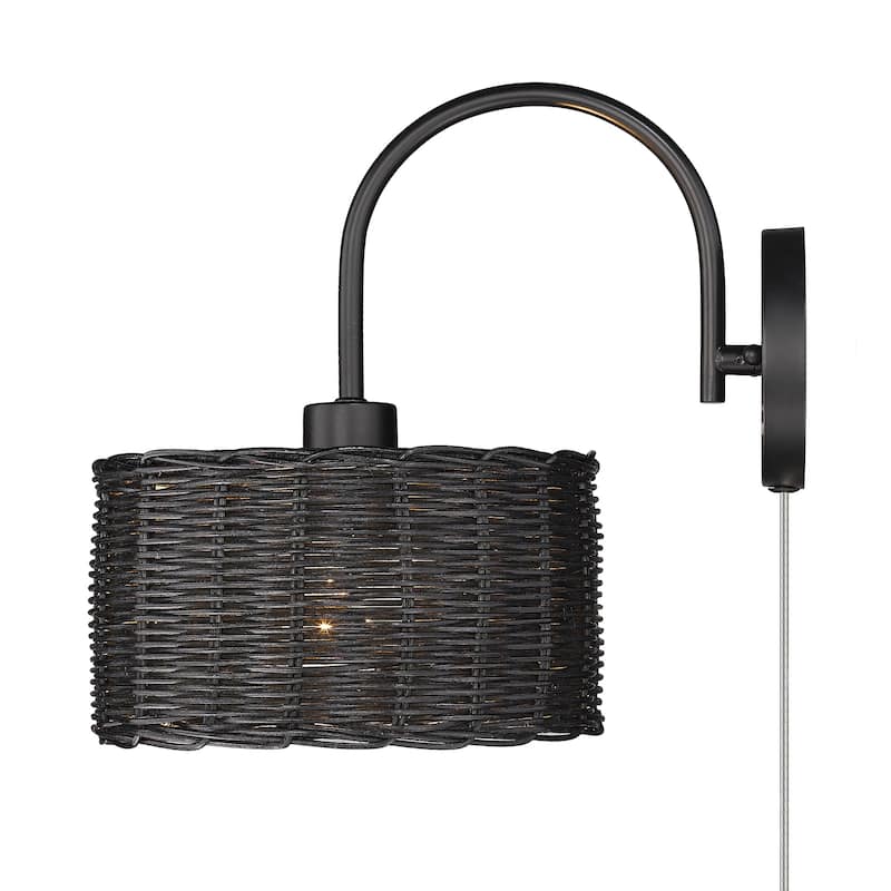 Golden Lighting Erma 1-light Wall Sconce in Matte Black