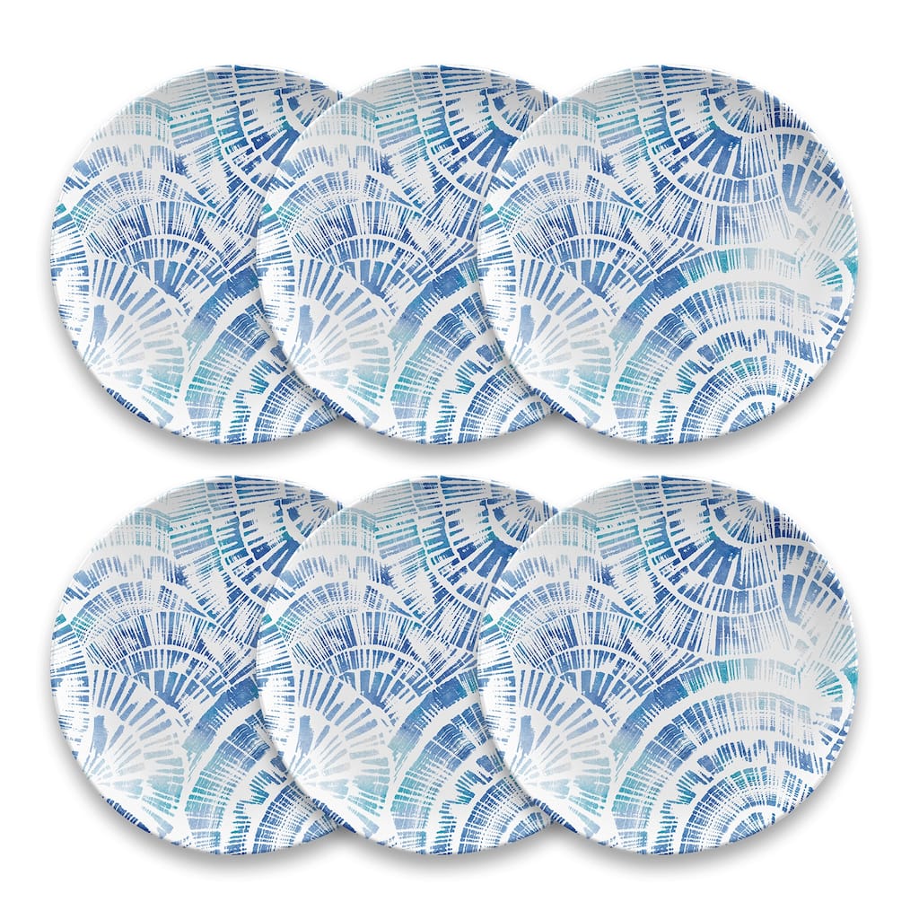 Abode Homewares by TarHong Coastal Scallops Salad Plate, 8.5", Set of 6