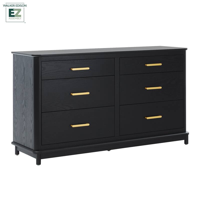 Walker Edison Wood 6-Drawer Dresser with Ultra-Easy Drawer Assembly