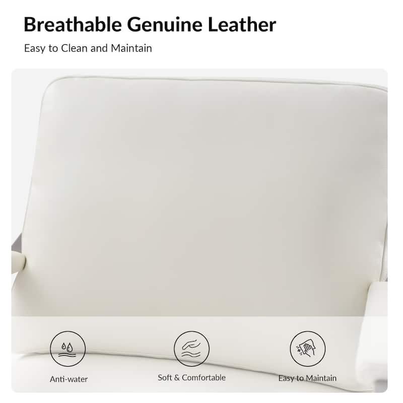 Salvatore Modern Genuine Leather Armchair with Foot Caps by HULALA HOME