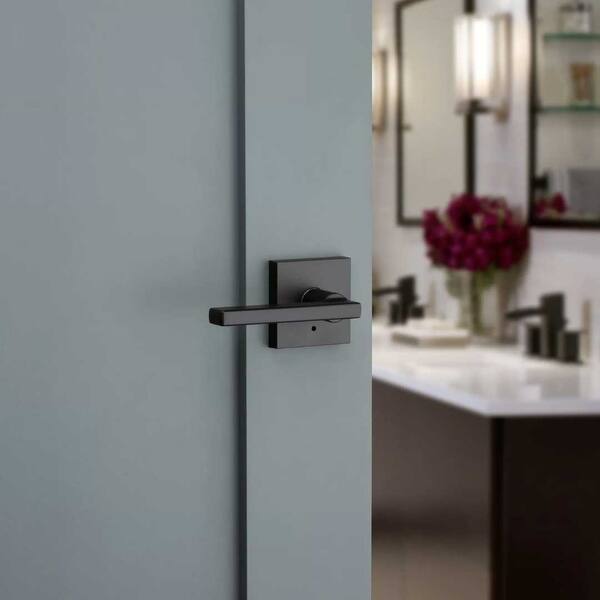 Shop Kwikset 155hfl Halifax Privacy Door Lever Set With Push Button Lock Overstock 17136785 Satin Nickel