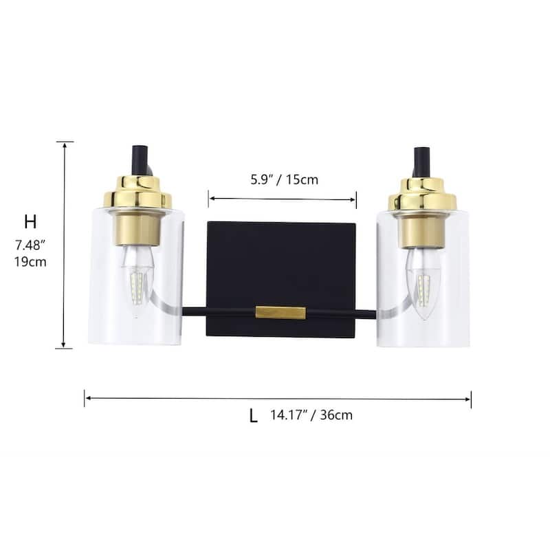 Modern Vanity Light Fixture with Cylinder Glass Shade