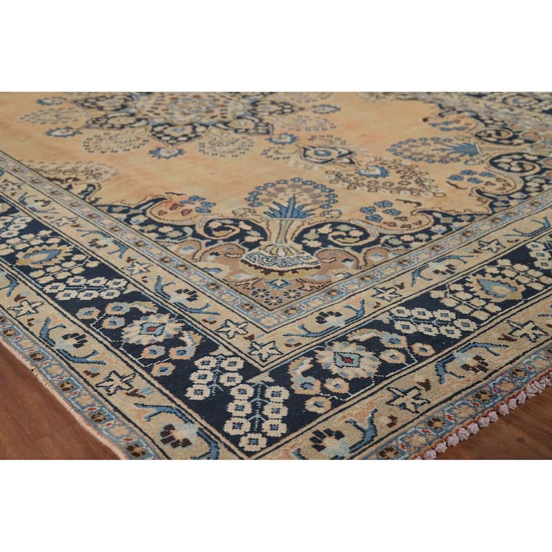 Mashad Vintage Persian Area Rug Handmade Wool Carpet - 6'4" x 9'8"