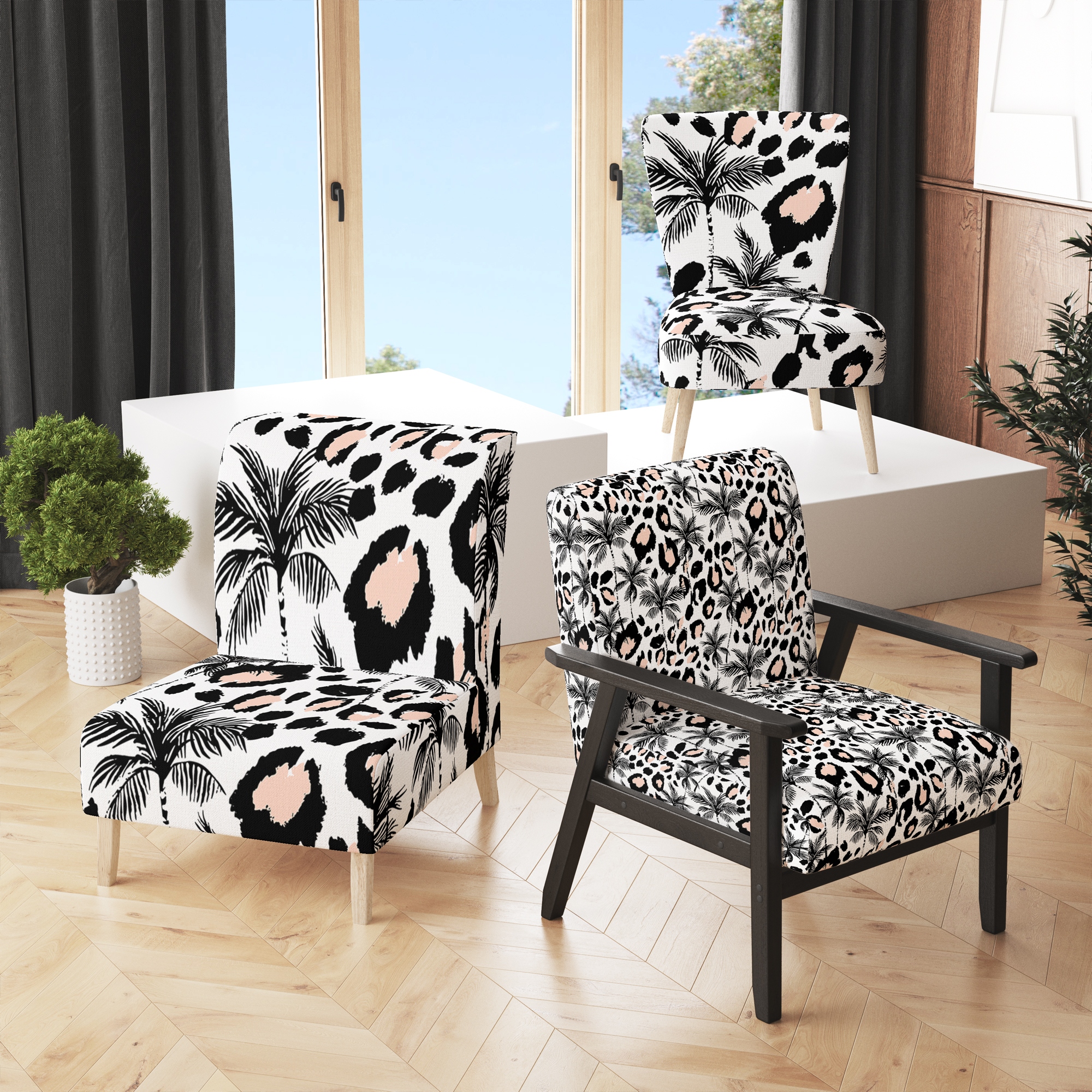 Black and white hot sale animal print chair