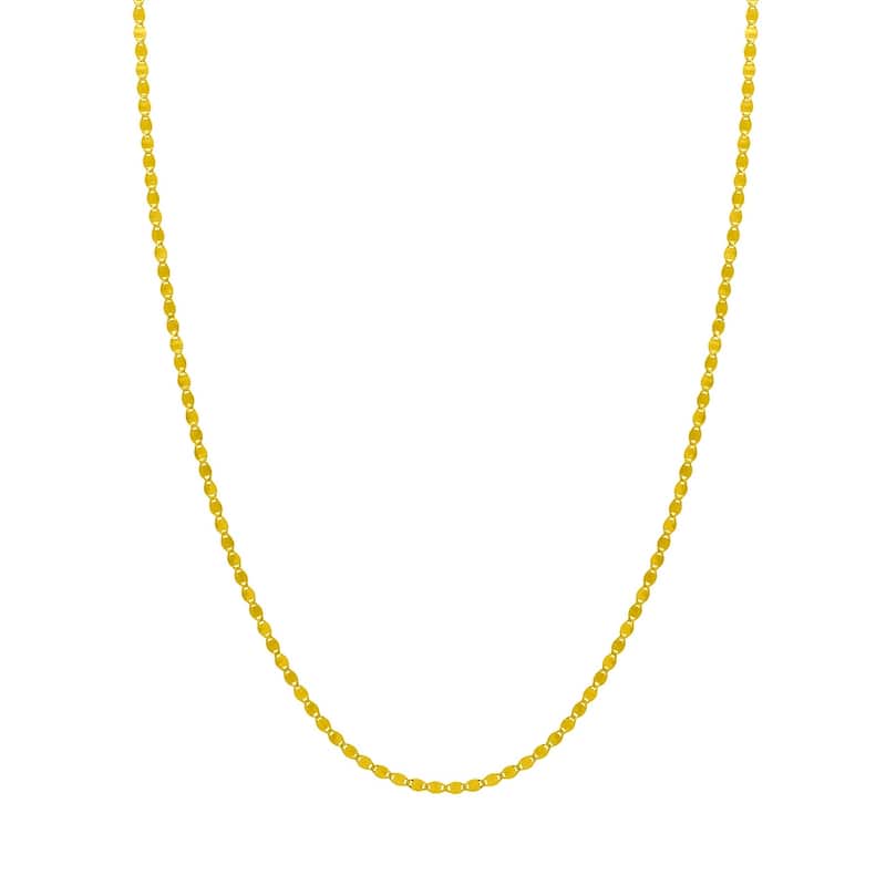 Curata 14k Yellow Gold 2.7mm Valentino Chain Necklace (Lobster) Options: 16 18 20 24