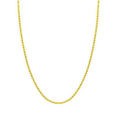 Curata 14k Yellow Gold 2.7mm Valentino Chain Necklace (Lobster) Options: 16 18 20 24