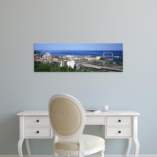 Easy Art Prints Panoramic Images's 'City at the waterfront, Lake Superior, Duluth, Minnesota, USA' Premium Canvas Art