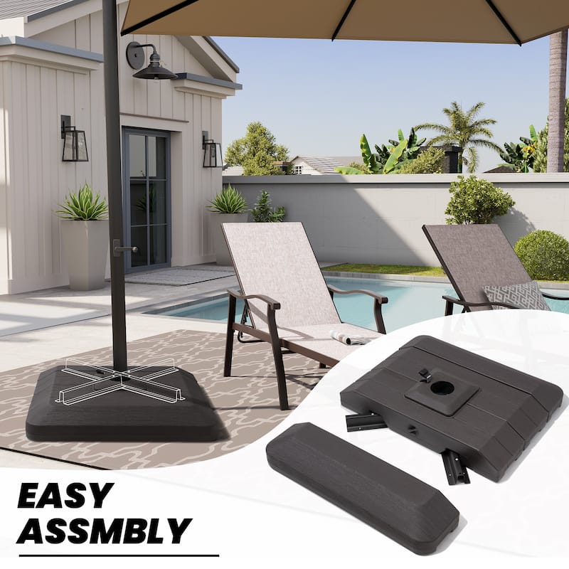 4-Piece Fillable Weighted Cantilever Offset Umbrella Base by Crestlive Products - 38.58"(L) x 37.8"(W) x 3.35/5.9"(H)