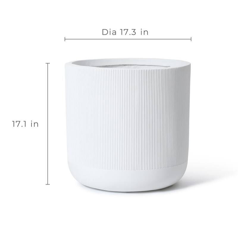 Round Striped Indoor/Outdoor MgO Planter