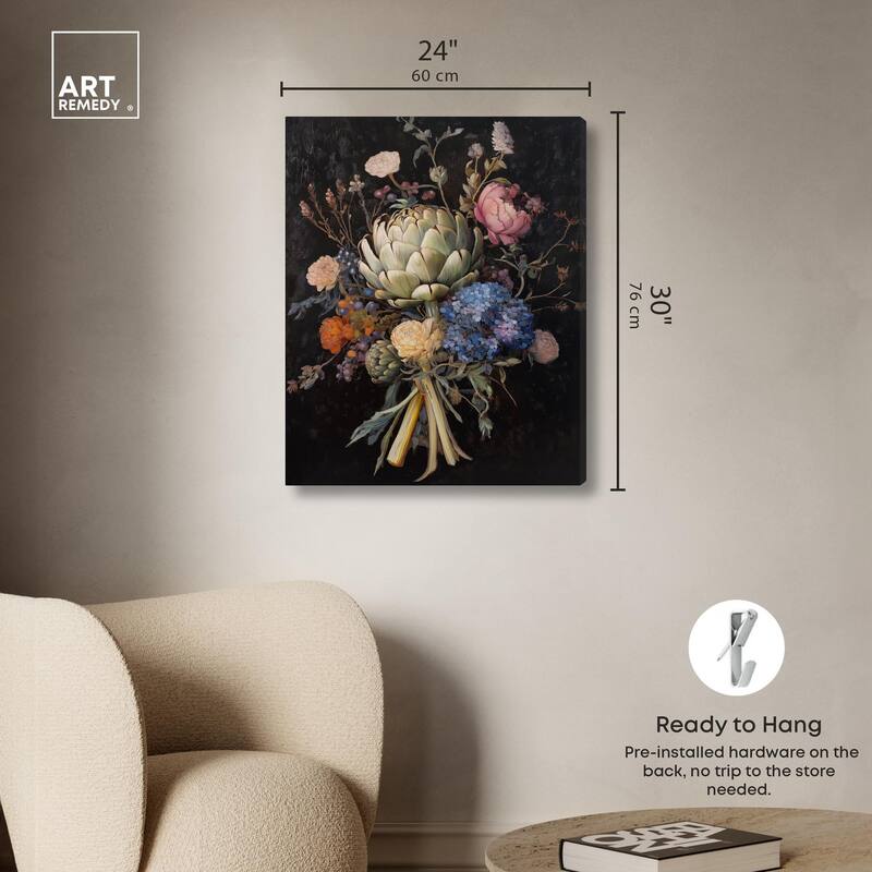 Moody Artichoke II Canvas by Art Remedy, Gallery Wrapped
