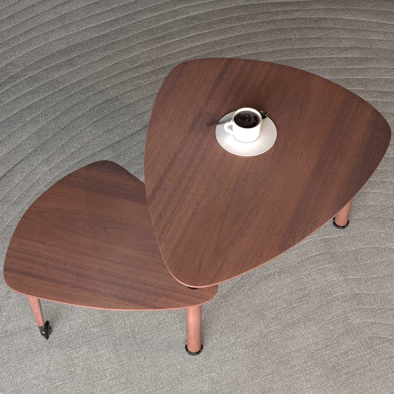 Rotating Coffee Table with Storage, 360° Swivel Modern Cocktail Table, Solid Wood Legs & Easy Assembly
