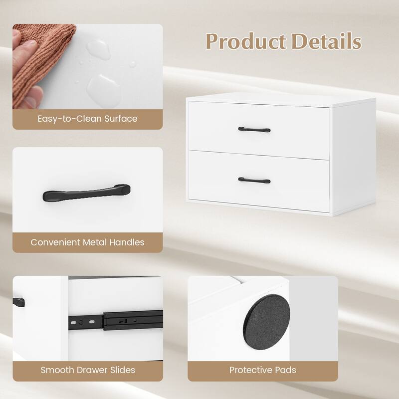 Costway 2-Drawer Dresser Stackable Horizontal Storage Organizer - See Details