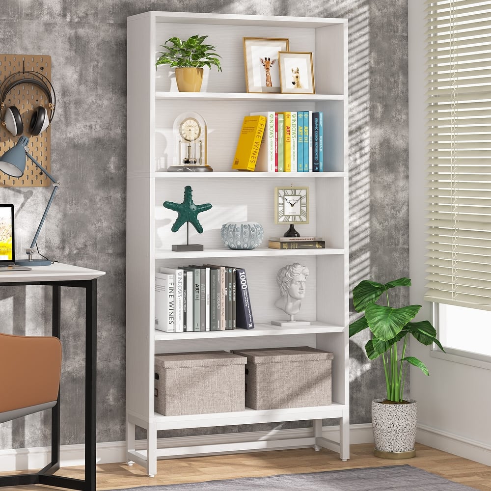 70.8 Inches Tall Bookcase and Bookshelf, 5-Tier Large Bookcases - 11.81"D x 31.5"W x 70.87"H