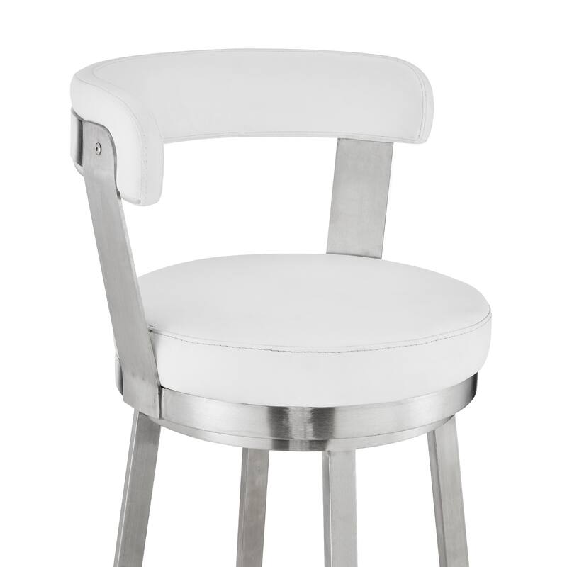 Bryant Counter or Bar Stool in Faux Leather and Metal