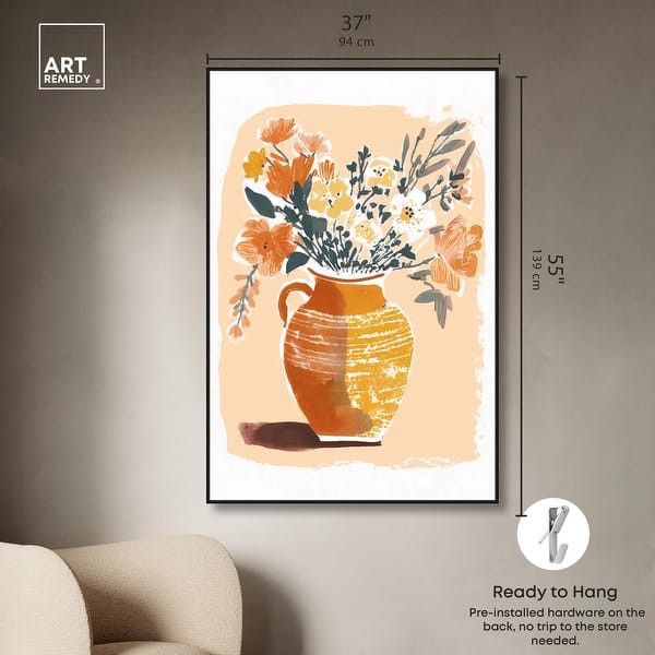dimension image slide 5 of 24, Mid Autumn Flowers Canvas Boho Colorful Wall Art by Art Remedy