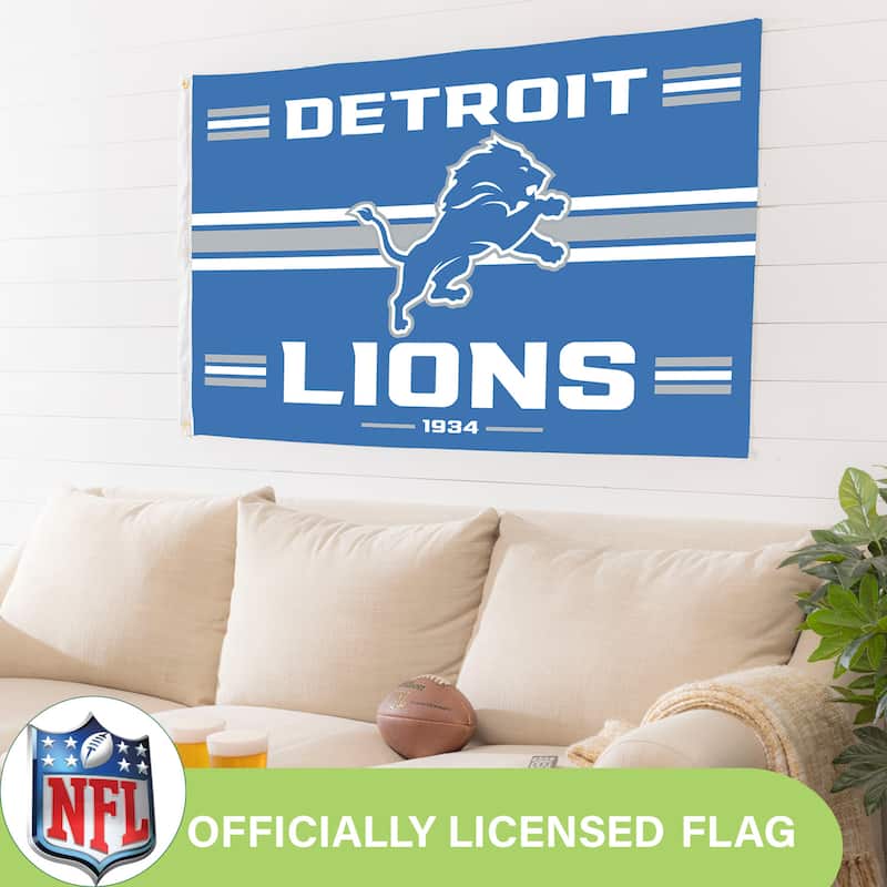 Detroit Lions Single Sided Flag w/ 2 Grommets, 3'x5'