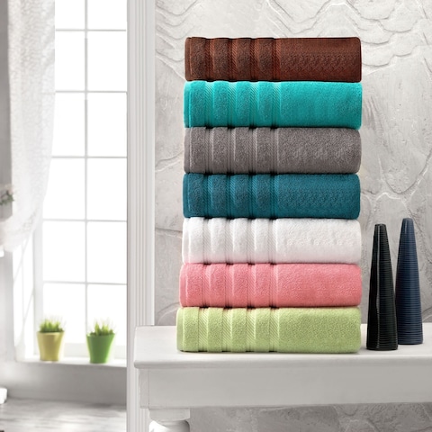 Antalya Hotel Collection Turkish Cotton Bathroom Towel 12 Pc Family Set