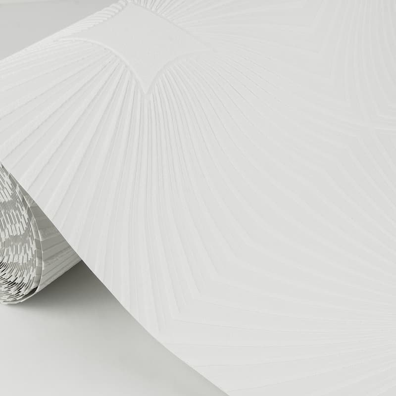 Brewster Silvie White Tin Burst Paintable Wallpaper - 396in x 20.9in x 0.025in