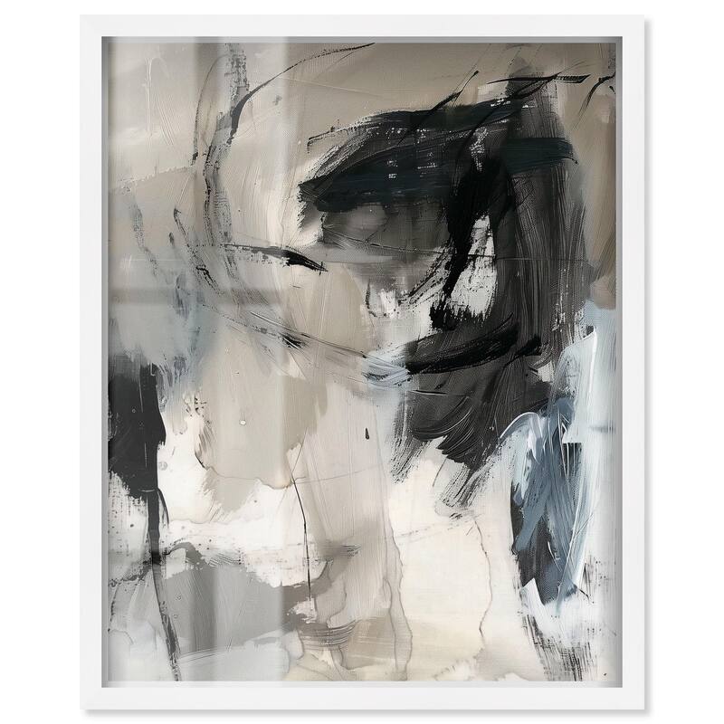 Scribbled Energy I Shadowbox by Art Remedy - White - 24" x 30"