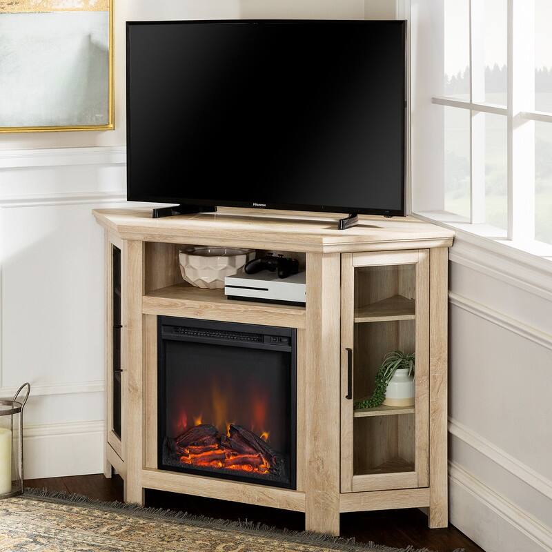 58-60" Fireplace TV Stand for 55-65" TVs w/ 18-23" Insert Farmhouse/Modern/Rustic Barn/Glass Doors Espresso/Grey/Brown/White Oak