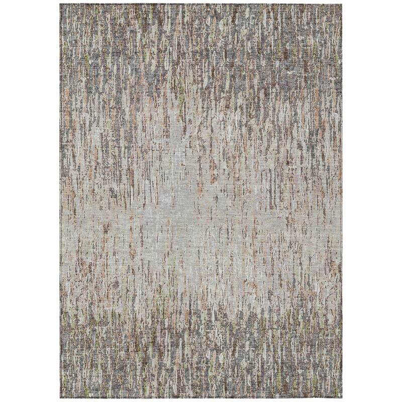 Machine Washable Indoor/ Outdoor Abstract Moxy Chantille Rug