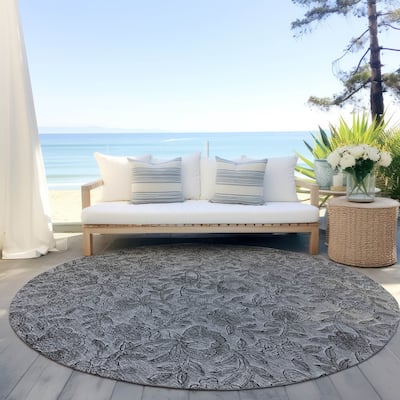 Machine Washable Indoor/ Outdoor Chantille Floral Rug