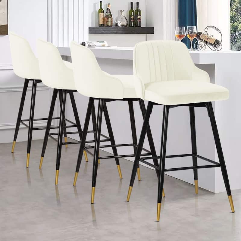 Modern Velvet Upholstered Swivel Counter/ Bar Stools Set of 2/4